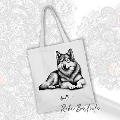 Shopper DOODLE Elegance - CANE LUPO DI SAARLOOS - Diversi colori disponibili, 100% Cotone