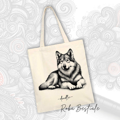 Shopper DOODLE Elegance - CANE LUPO DI SAARLOOS - Diversi colori disponibili, 100% Cotone