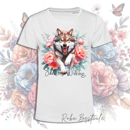 T-Shirt PEONY - CANE LUPO DI SAARLOOS - Bianca, Uomo o Donna - dalla XS alla 5XL