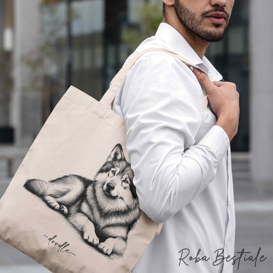 Shopper DOODLE Elegance - CANE LUPO DI SAARLOOS - Diversi colori disponibili, 100% Cotone