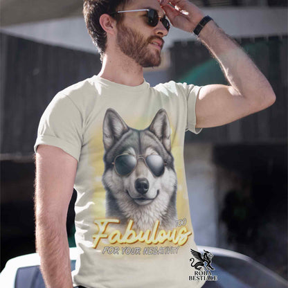 T-Shirt TOO FABULOUS - CANE LUPO DI SAARLOOS Grigio - Bianca o Beige, da Uomo o da Donna - dalla XS alla 5XL