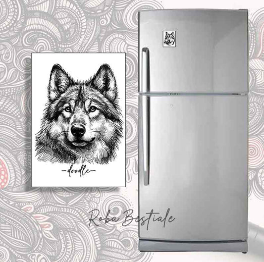 Magnete DOODLE - CANE LUPO DI SAARLOOS