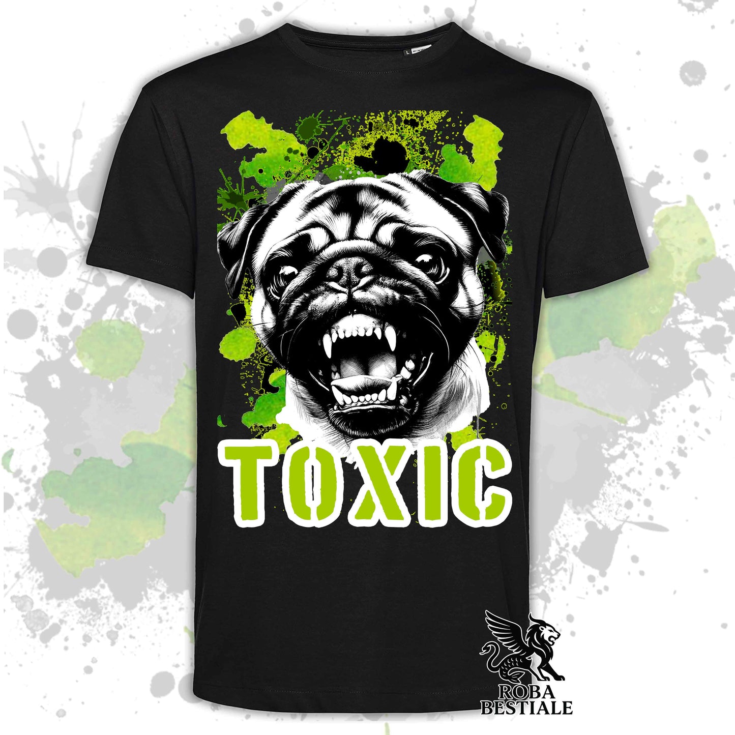 T-Shirt TOXIC - CARLINO - Bianca, Beige o Nera, dalla XS alla 5XL