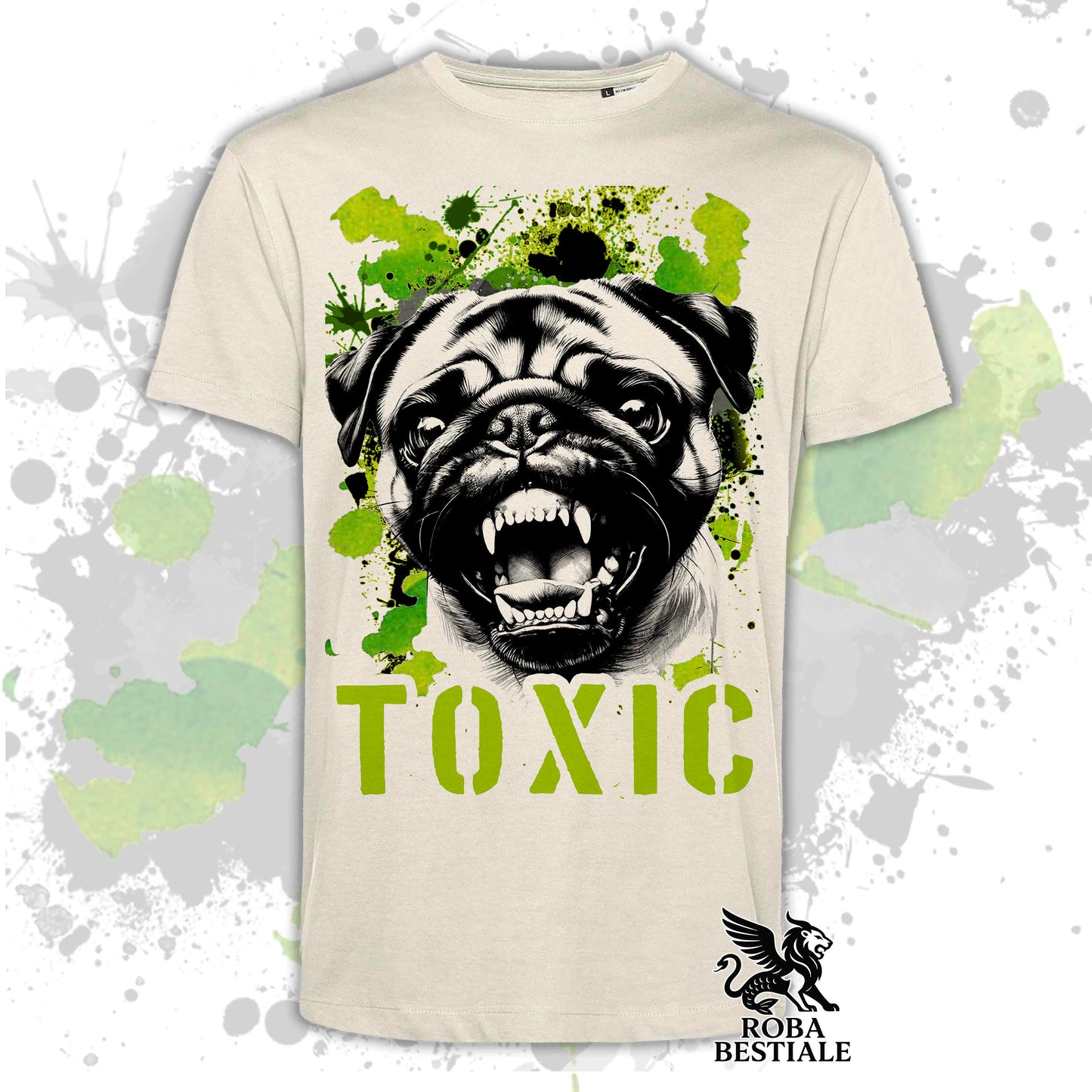 T-Shirt TOXIC - CARLINO - Bianca, Beige o Nera, dalla XS alla 5XL