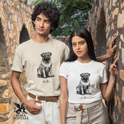 T-Shirt DOODLE - CARLINO - Bianca o Beige, da Uomo o da Donna - dalla XS alla 5XL