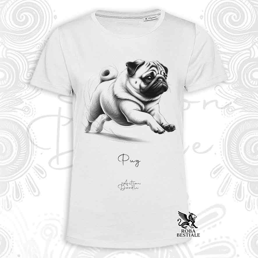 T-Shirt ACTION DOODLE - CARLINO Fulvo - Bianca o Beige, da Uomo o da Donna - dalla XS alla 5XL