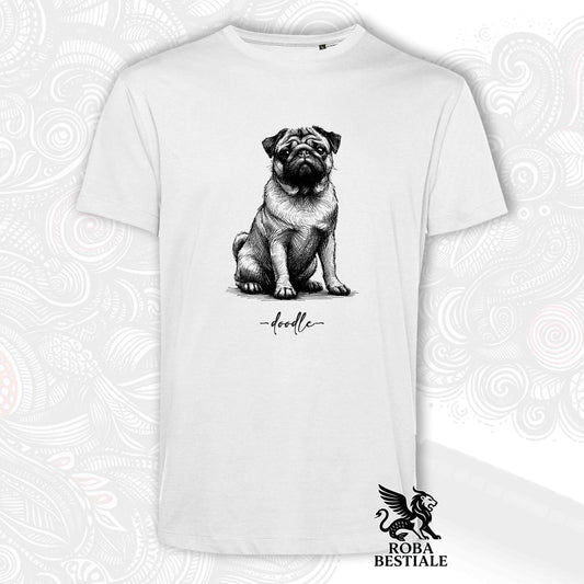 T-Shirt DOODLE - CARLINO - Bianca o Beige, da Uomo o da Donna - dalla XS alla 5XL