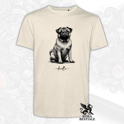 T-Shirt DOODLE - CARLINO - Bianca o Beige, da Uomo o da Donna - dalla XS alla 5XL