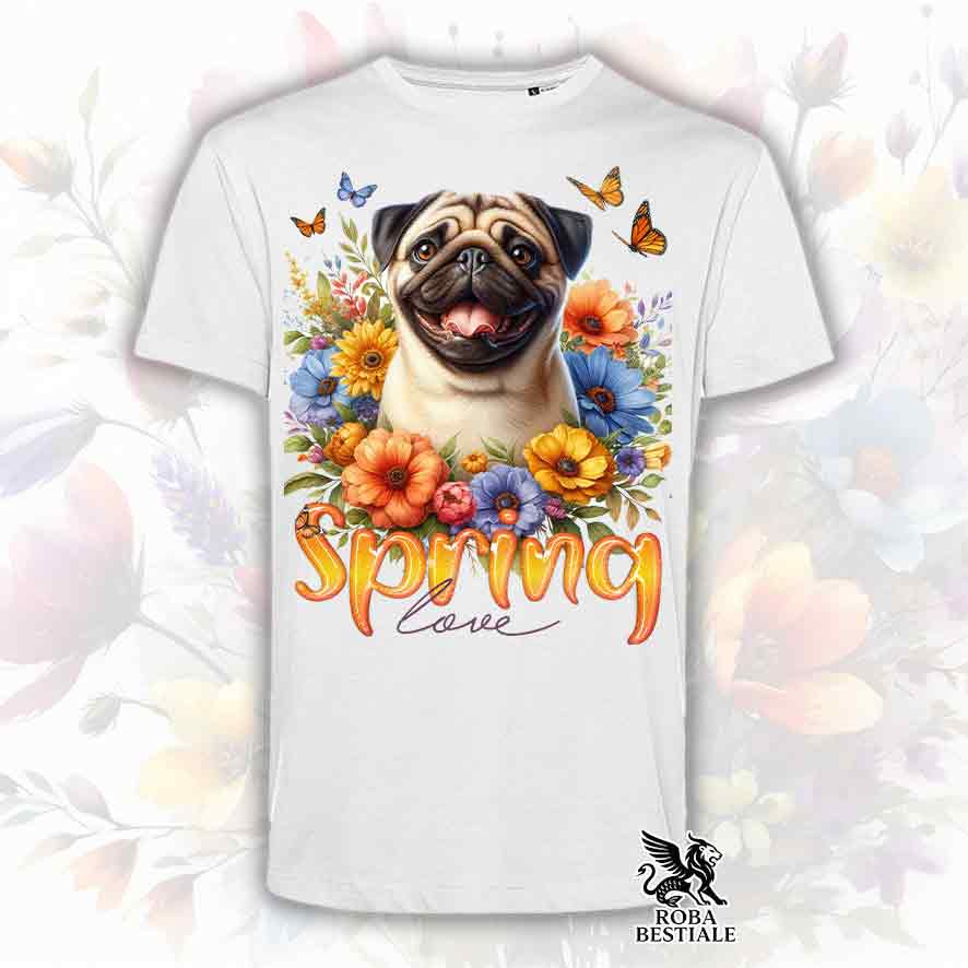 T-Shirt SPRING LOVE - CARLINO Fulvo - Bianca o Beige, da Uomo o da Donna - dalla XS alla 5XL