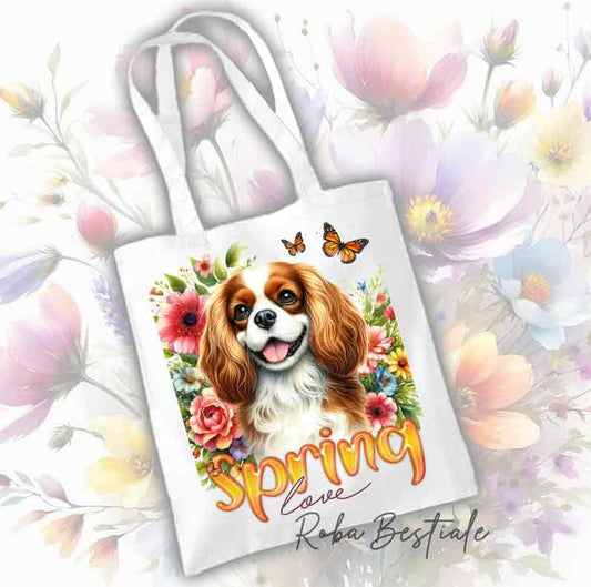 SPRING LOVE Shopper - CAVALIER KING CHARLES SPANIEL Blenheim