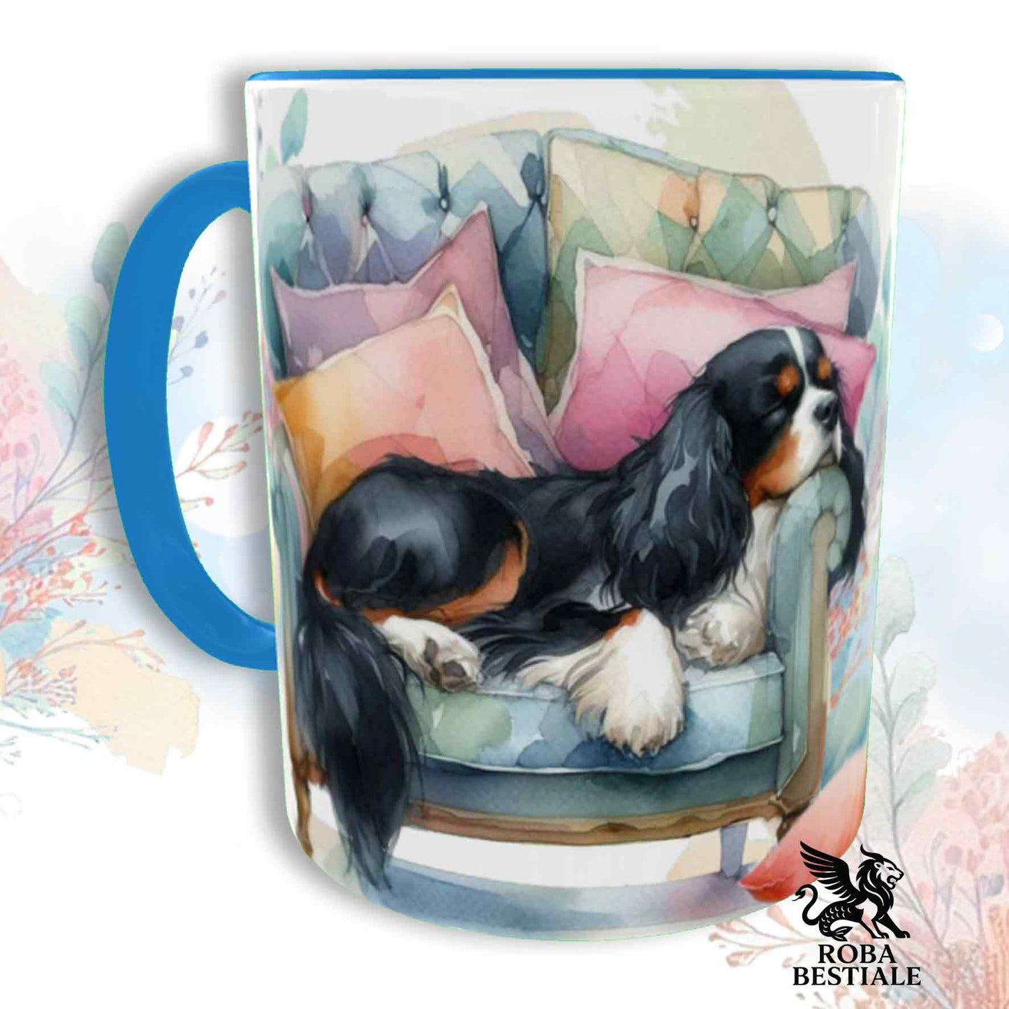 Tazza SOFT LIFE - CAVALIER KING CHARLES SPANIEL Black Tricolor - In Ceramica, colore a scelta - 330 ml