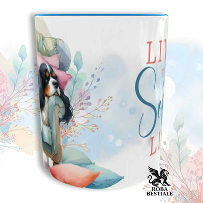 Tazza SOFT LIFE - CAVALIER KING CHARLES SPANIEL Black Tricolor - In Ceramica, colore a scelta - 330 ml