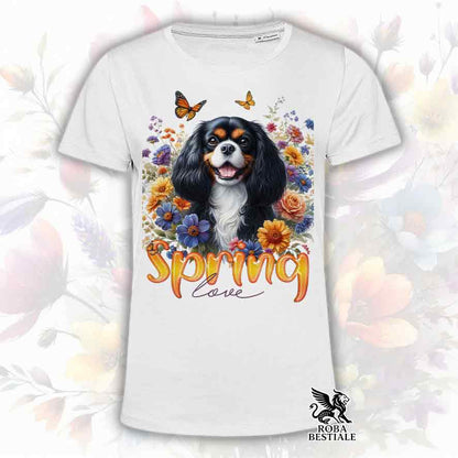SPRING LOVE T-Shirt - CAVALIER KING CHARLES SPANIEL Black Tricolor
