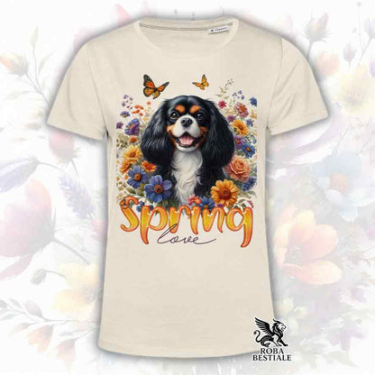 SPRING LOVE T-Shirt - CAVALIER KING CHARLES SPANIEL Black Tricolor