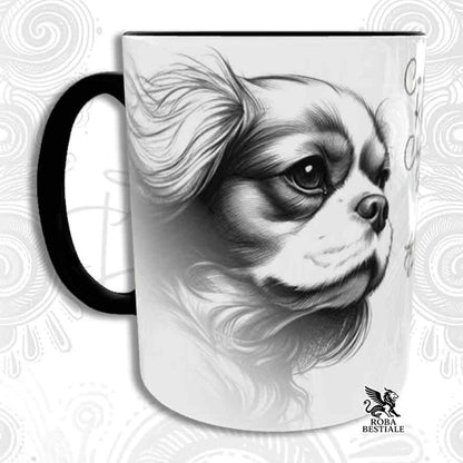 Tazza ACTION DOODLE - CAVALIER KING CHARLES SPANIEL Blenheim - In Ceramica, con manico e interno colorato - 330 mlml
