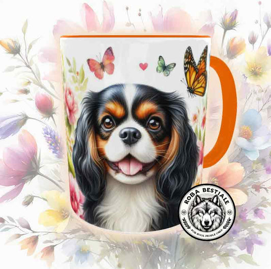 SPRING LOVE Mug - CAVALIER KING CHARLES SPANIEL Black Tricolor