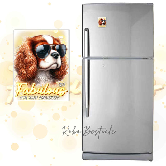 Calamita TOO FABULOUS - CAVALIER KING CHARLES SPANIEL Blenheim - in MDF - 7x5 cm