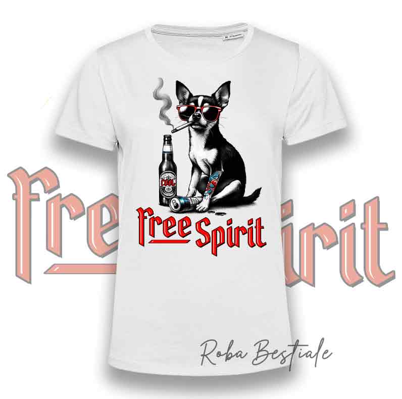 T-Shirt FREE SPIRIT - CHIHUAHUA a Pelo Corto