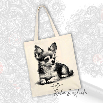 DOODLE Elegance Shopper - Short-Haired CHIHUAHUA - Various Colors Available, 100% Cotton