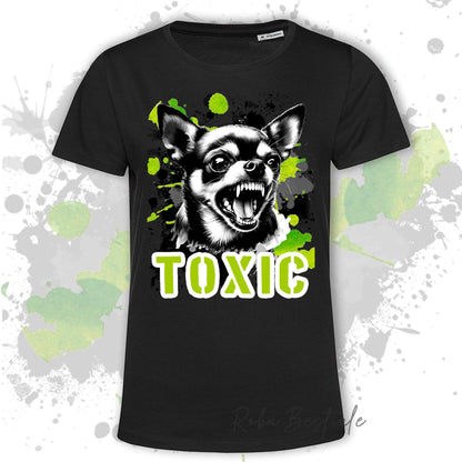 T-Shirt TOXIC - CHIHUAHUA a Pelo Corto - Bianca, Beige o Nera Uomo o Donna - dalla XS alla 5XL