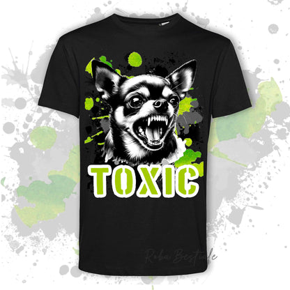 T-Shirt TOXIC - CHIHUAHUA a Pelo Corto - Bianca, Beige o Nera Uomo o Donna - dalla XS alla 5XL