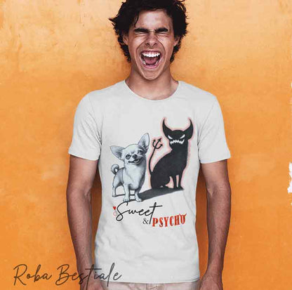T-Shirt SWEET&PSYCHO - CHIHUAHUA a Pelo Corto - Uomo o Donna - dalla XS alla 5XL