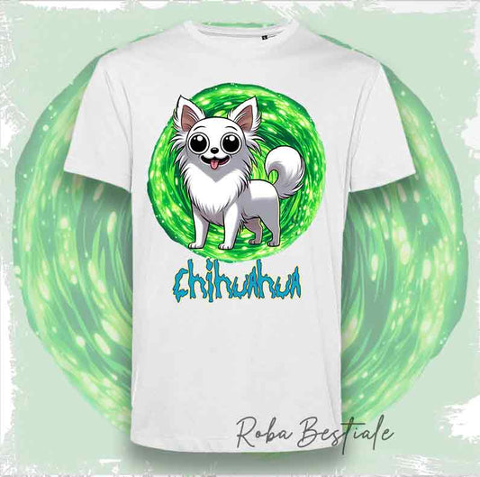 RICK &amp; MORTY T-Shirt - Long Haired CHIHUAHUA White