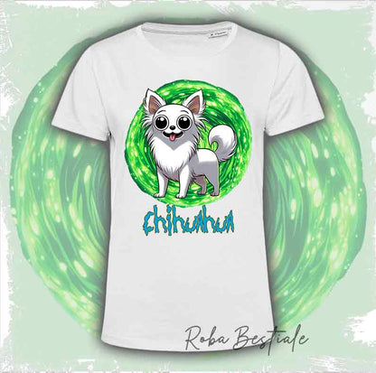 RICK &amp; MORTY T-Shirt - Long Haired CHIHUAHUA White