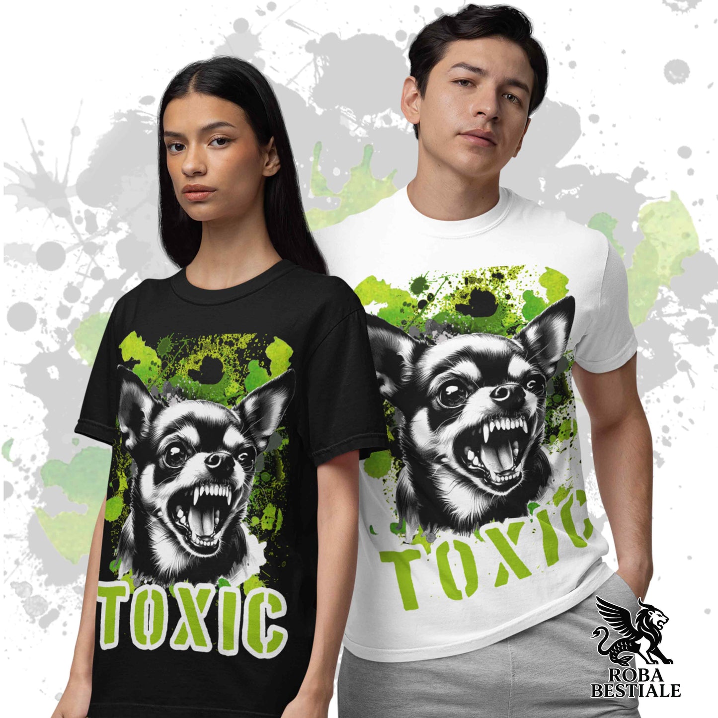 TOXIC T-Shirt - Short-Haired CHIHUAHUA - White, Beige, or Black for Men or Women - XS to 5XL