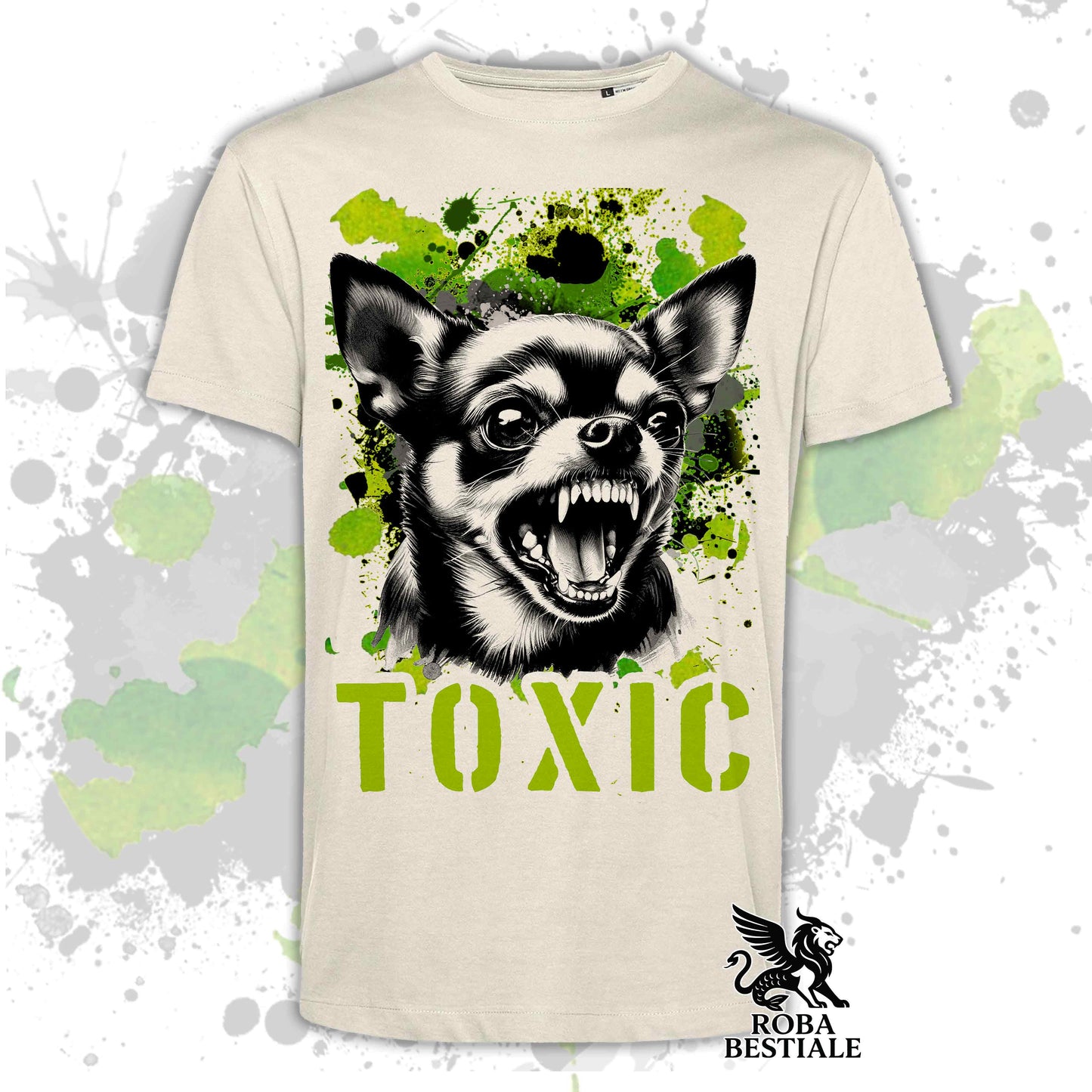 TOXIC T-Shirt - Short-Haired CHIHUAHUA - White, Beige, or Black for Men or Women - XS to 5XL