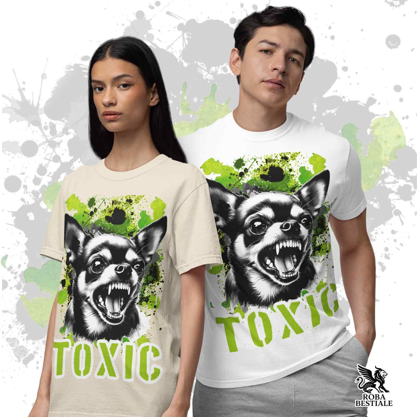 TOXIC T-Shirt - Short-Haired CHIHUAHUA - White, Beige, or Black for Men or Women - XS to 5XL