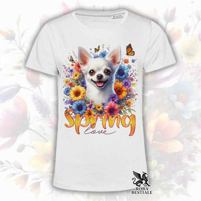 SPRING LOVE T-Shirt - White Short Haired CHIHUAHUA