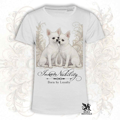 T-Shirt NOBILITY - CHIHUAHUA a Pelo Corto Bianco - Bianca o Beige, da Uomo o da Donna - dalla XS alla 5XL