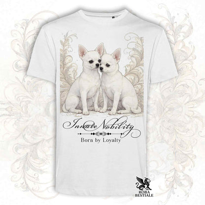 T-Shirt NOBILITY - CHIHUAHUA a Pelo Corto Bianco - Bianca o Beige, da Uomo o da Donna - dalla XS alla 5XL