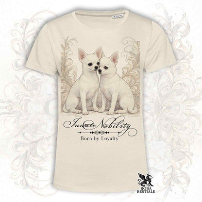 T-Shirt NOBILITY - CHIHUAHUA a Pelo Corto Bianco - Bianca o Beige, da Uomo o da Donna - dalla XS alla 5XL