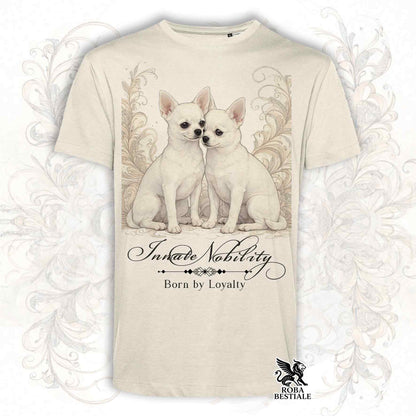 T-Shirt NOBILITY - CHIHUAHUA a Pelo Corto Bianco - Bianca o Beige, da Uomo o da Donna - dalla XS alla 5XL
