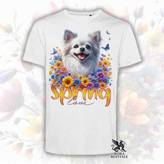 SPRING LOVE T-Shirt - Long Haired CHIHUAHUA White