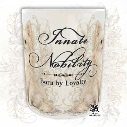 Mug NOBILITY - Long-haired Cream CHIHUAHUA - GOLD Handle - 330 ml - Ceramic