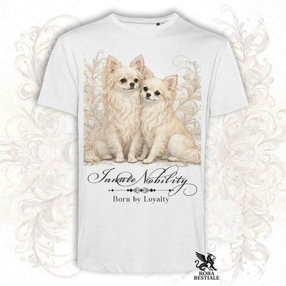 T-Shirt NOBILITY - CHIHUAHUA a Pelo Lungo Crema - Bianca o Beige, da Uomo o da Donna - dalla XS alla 5XL