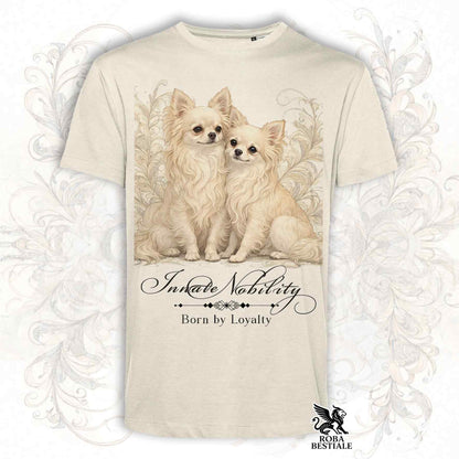 T-Shirt NOBILITY - CHIHUAHUA a Pelo Lungo Crema - Bianca o Beige, da Uomo o da Donna - dalla XS alla 5XL