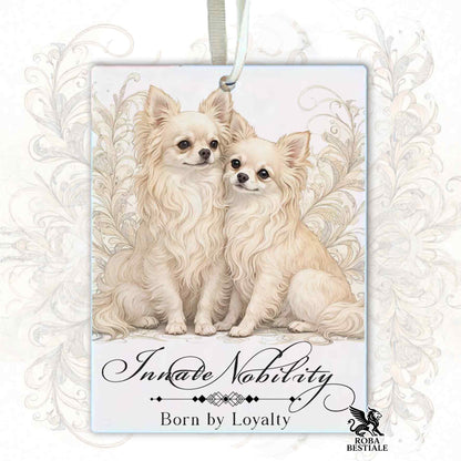Profumatore NOBILITY - CHIHUAHUA a Pelo Lungo Crema - In Feltro, con cordino - 7,5 x 10 cm