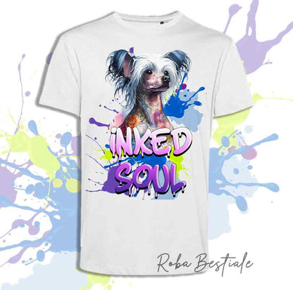 T-Shirt INKED SOUL - CHIEN CHINOIS À CRÊTE Nu Gris