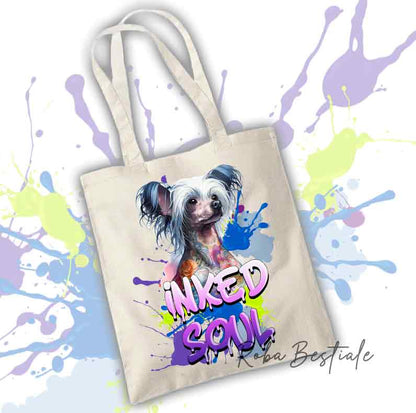 Shopper INKED SOUL - CHINESE CRESTED DOG Hairless Grigio