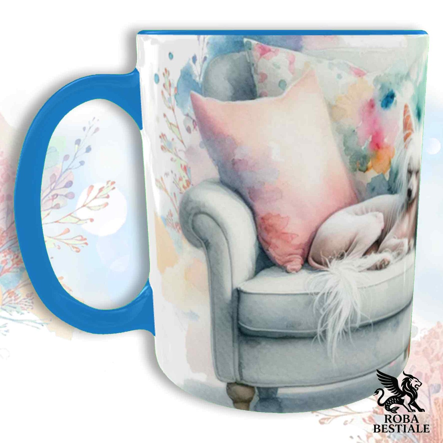 SOFT LIFE Mug - CHINESE CRESTED DOG Hairless White - Ceramic, choice of colour - 330 ml