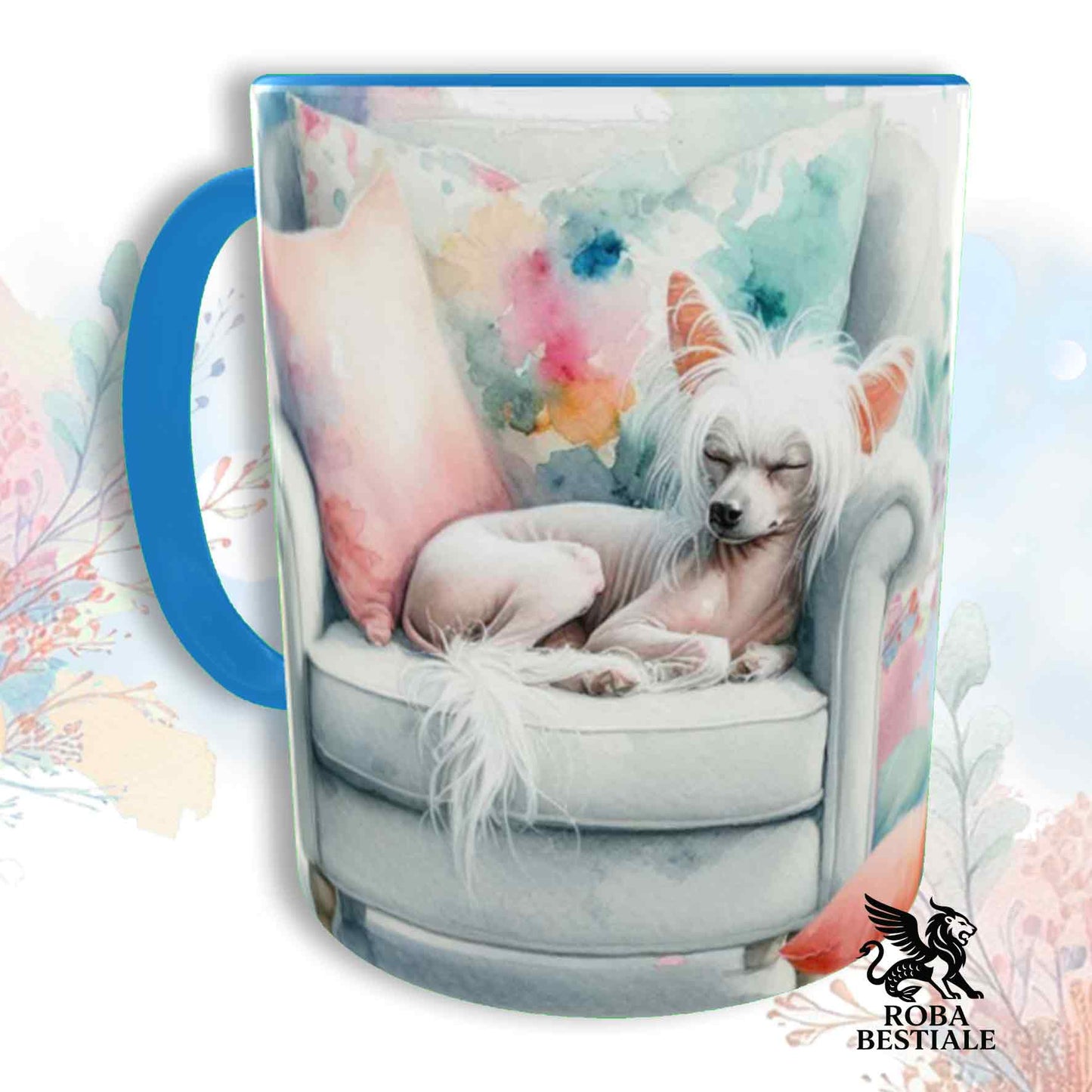 SOFT LIFE Mug - CHINESE CRESTED DOG Hairless White - Ceramic, choice of colour - 330 ml