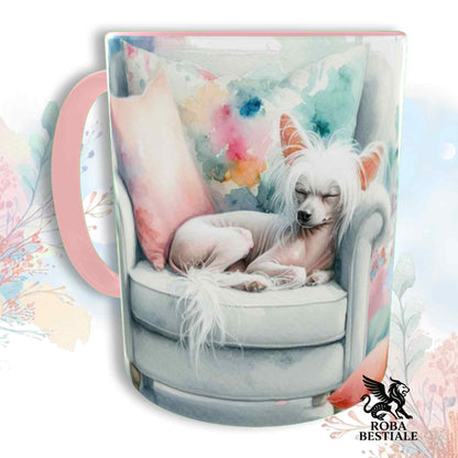 SOFT LIFE Mug - CHINESE CRESTED DOG Hairless White - Ceramic, choice of colour - 330 ml