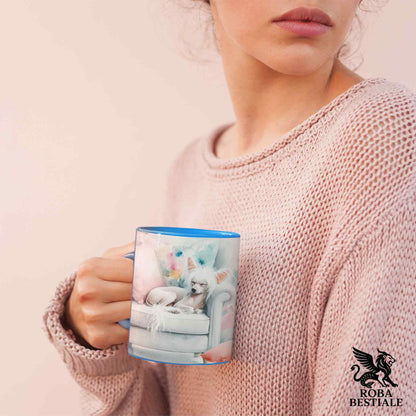 SOFT LIFE Mug - CHINESE CRESTED DOG Hairless White - Ceramic, choice of colour - 330 ml