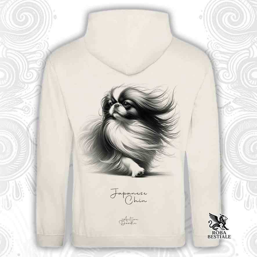 Felpa ACTION DOODLE - CHIN GIAPPONESE - Con Cappuccio e Tasconi, diversi colori, Unisex - dalla XS alla 3XL