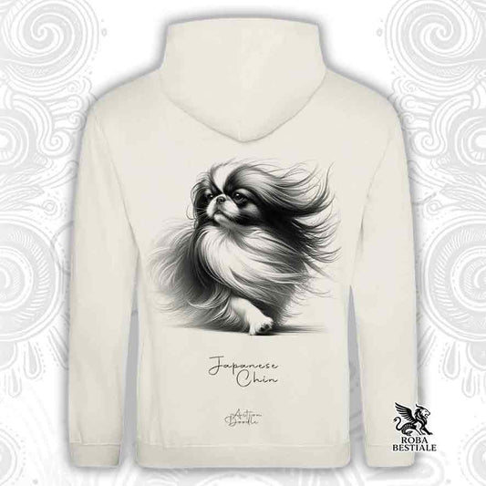 Felpa ACTION DOODLE - CHIN GIAPPONESE - Con Cappuccio e Tasconi, diversi colori, Unisex - dalla XS alla 3XL