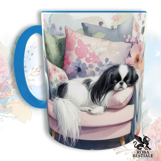 Tazza SOFT LIFE - CHIN GIAPPONESE Bianco e Nero - In Ceramica, colore a scelta - 330 ml